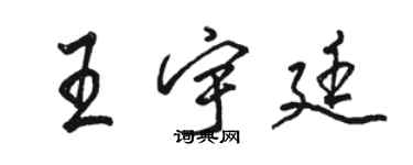 駱恆光王宇廷行書個性簽名怎么寫