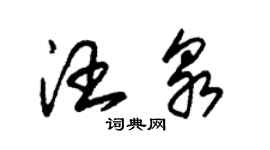 朱錫榮汪泉草書個性簽名怎么寫