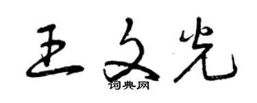 曾慶福王文光草書個性簽名怎么寫