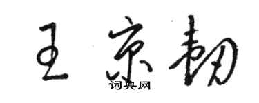 駱恆光王京韌草書個性簽名怎么寫