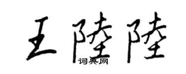 王正良王陸陸行書個性簽名怎么寫