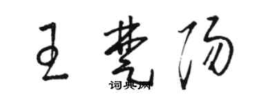 駱恆光王楚陽草書個性簽名怎么寫