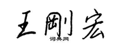 王正良王剛宏行書個性簽名怎么寫