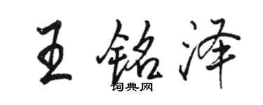駱恆光王銘澤行書個性簽名怎么寫