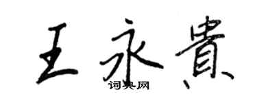 王正良王永貴行書個性簽名怎么寫