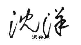 駱恆光沈洋草書個性簽名怎么寫
