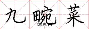 荊霄鵬九畹菜楷書怎么寫