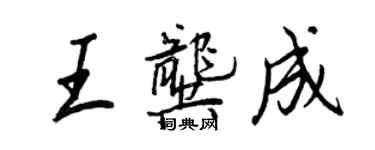 王正良王龔成行書個性簽名怎么寫