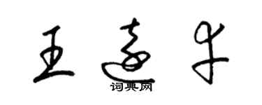 梁錦英王遠幸草書個性簽名怎么寫