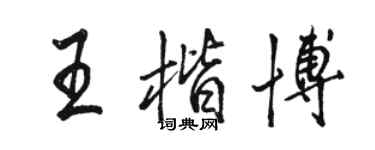 駱恆光王楷博行書個性簽名怎么寫