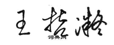 駱恆光王哲凝草書個性簽名怎么寫