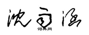 朱錫榮沈雨涵草書個性簽名怎么寫