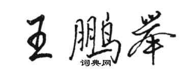 駱恆光王鵬舉行書個性簽名怎么寫