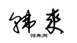 朱錫榮韓爽草書個性簽名怎么寫