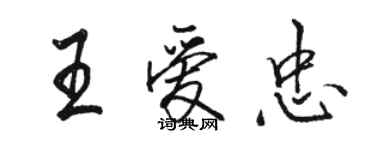 駱恆光王愛忠行書個性簽名怎么寫