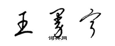 梁錦英王曼寧草書個性簽名怎么寫