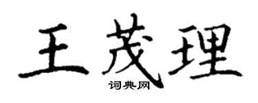 丁謙王茂理楷書個性簽名怎么寫