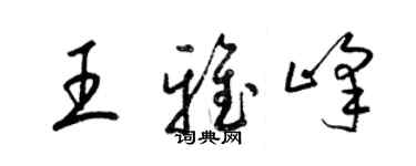 梁錦英王雅峰草書個性簽名怎么寫