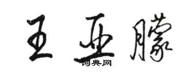 駱恆光王亞朦行書個性簽名怎么寫