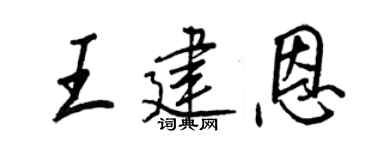 王正良王建恩行書個性簽名怎么寫