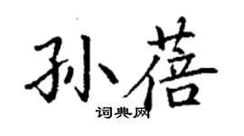丁謙孫蓓楷書個性簽名怎么寫