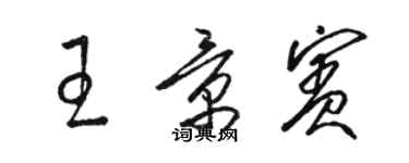 駱恆光王景賓草書個性簽名怎么寫