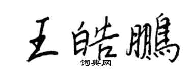 王正良王皓鵬行書個性簽名怎么寫