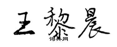 曾慶福王黎晨行書個性簽名怎么寫