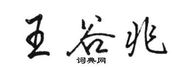 駱恆光王谷兆行書個性簽名怎么寫