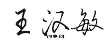 駱恆光王漢敏行書個性簽名怎么寫