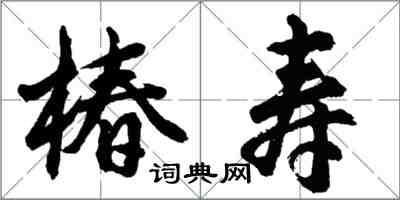 胡問遂椿壽行書怎么寫