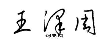 梁錦英王澤周草書個性簽名怎么寫