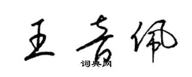 梁錦英王音佩草書個性簽名怎么寫