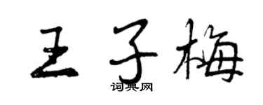 曾慶福王子梅行書個性簽名怎么寫
