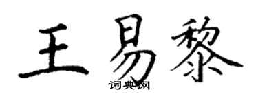 丁謙王易黎楷書個性簽名怎么寫