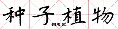 周炳元種子植物楷書怎么寫