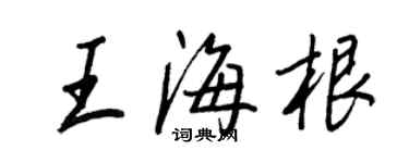 王正良王海根行書個性簽名怎么寫