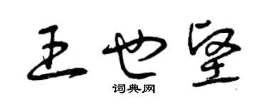 曾慶福王也堅草書個性簽名怎么寫