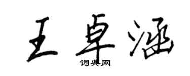 王正良王卓涵行書個性簽名怎么寫