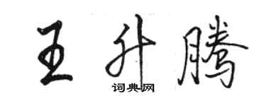 駱恆光王升騰行書個性簽名怎么寫