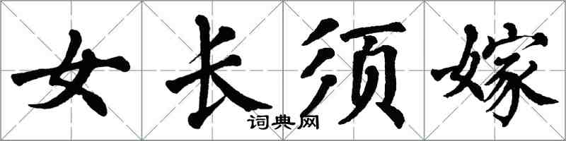 翁闓運女長須嫁楷書怎么寫