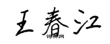 王正良王春江行書個性簽名怎么寫