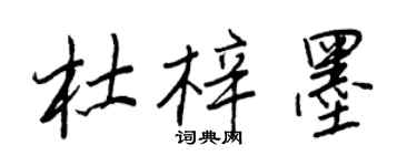 王正良杜梓墨行書個性簽名怎么寫