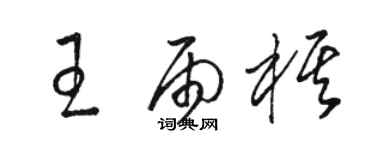 駱恆光王雨棋草書個性簽名怎么寫