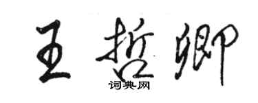 駱恆光王哲卿行書個性簽名怎么寫