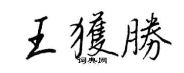 王正良王獲勝行書個性簽名怎么寫