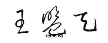 駱恆光王盟天草書個性簽名怎么寫