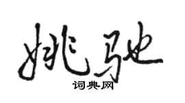 駱恆光姚馳行書個性簽名怎么寫