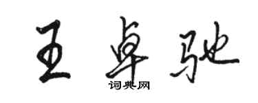 駱恆光王卓馳行書個性簽名怎么寫