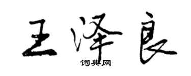 曾慶福王澤良行書個性簽名怎么寫